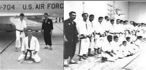 MSgt.Robinson front and center and MSgt Lasit, in black gi, at Bergstrom Air Force Base